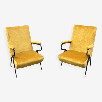Pair of armchairs 50 60s