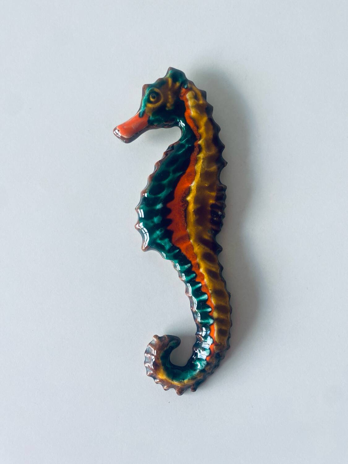 Ceramic wall seahorse
