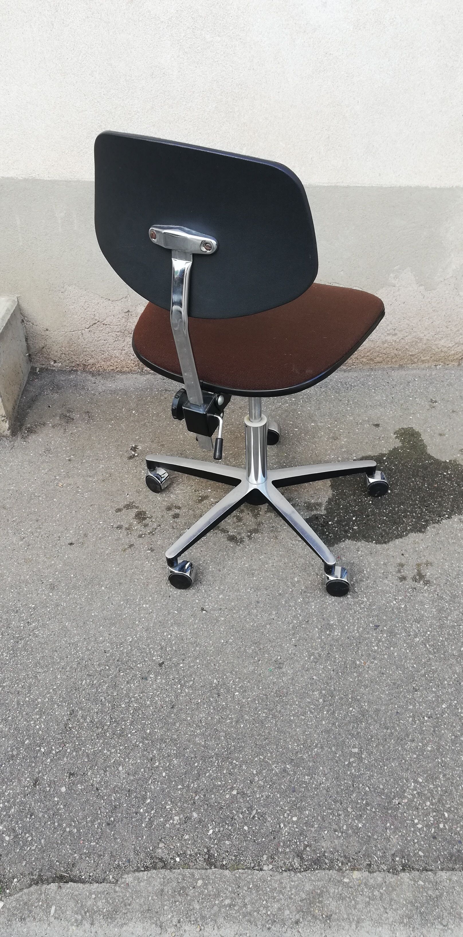 Vintage office armchair brown fabric