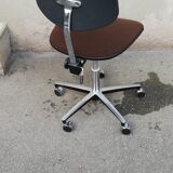 Vintage office armchair brown fabric