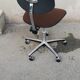Fauteuil de bureau vintage tissu marron