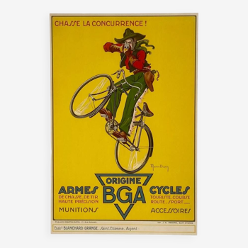Original poster BGA Armes Cycles by Martin Dunin - Small Format - On linen