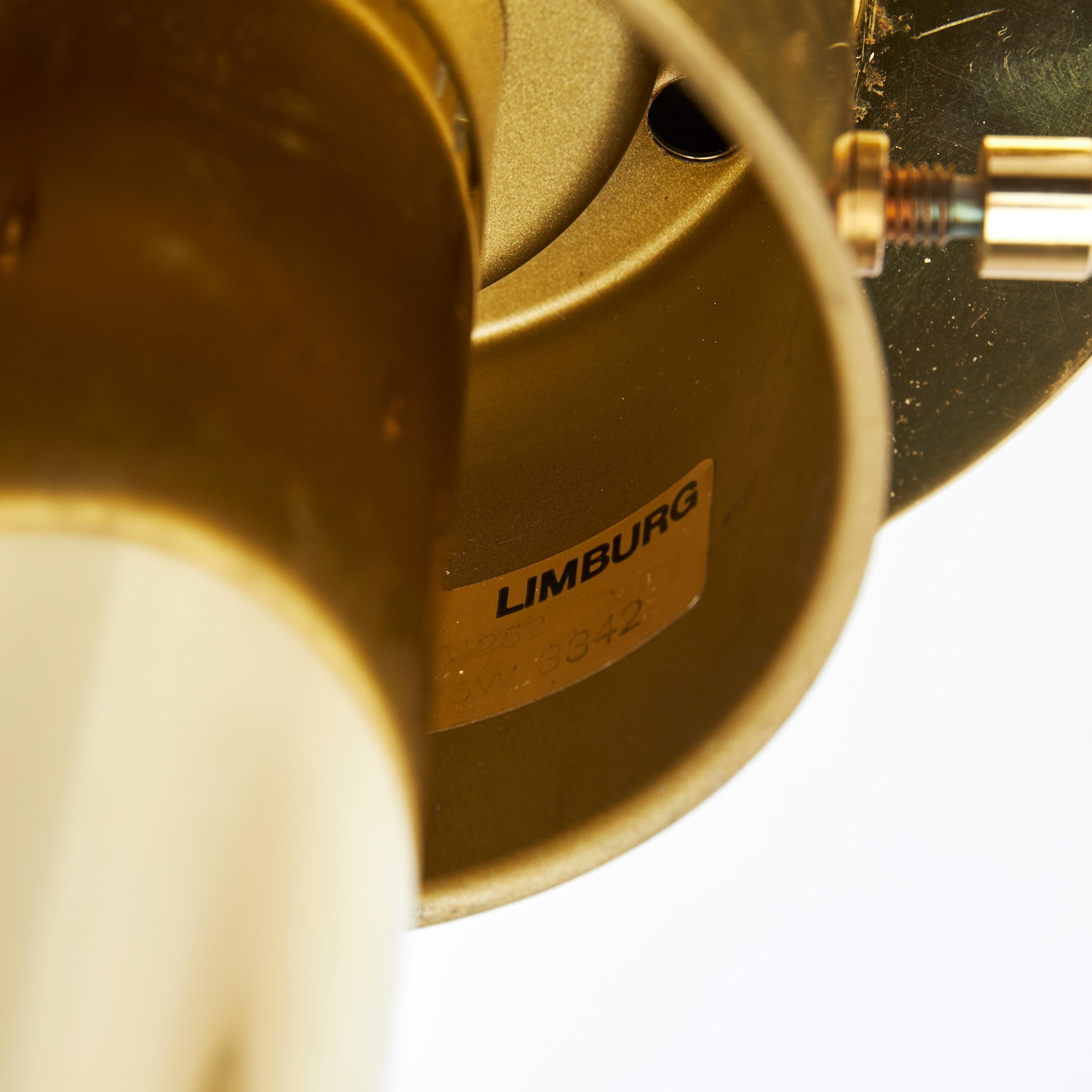 Glashütte Limburg ceiling lights brass and glass Germany 1970 labelled