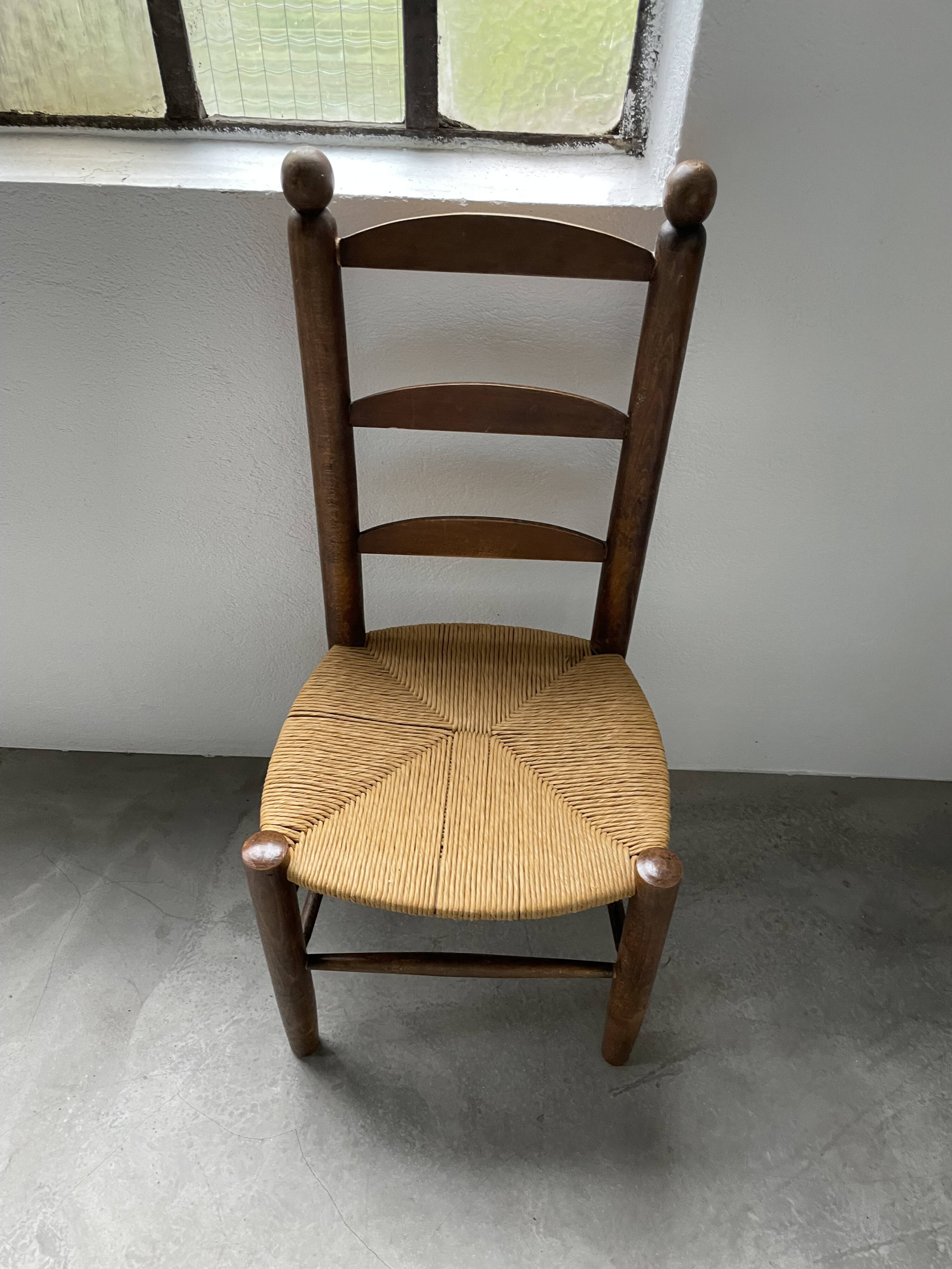 Chaise rustique paille chêne