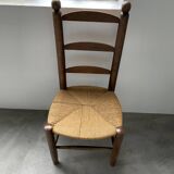 Rustic oak straw chair