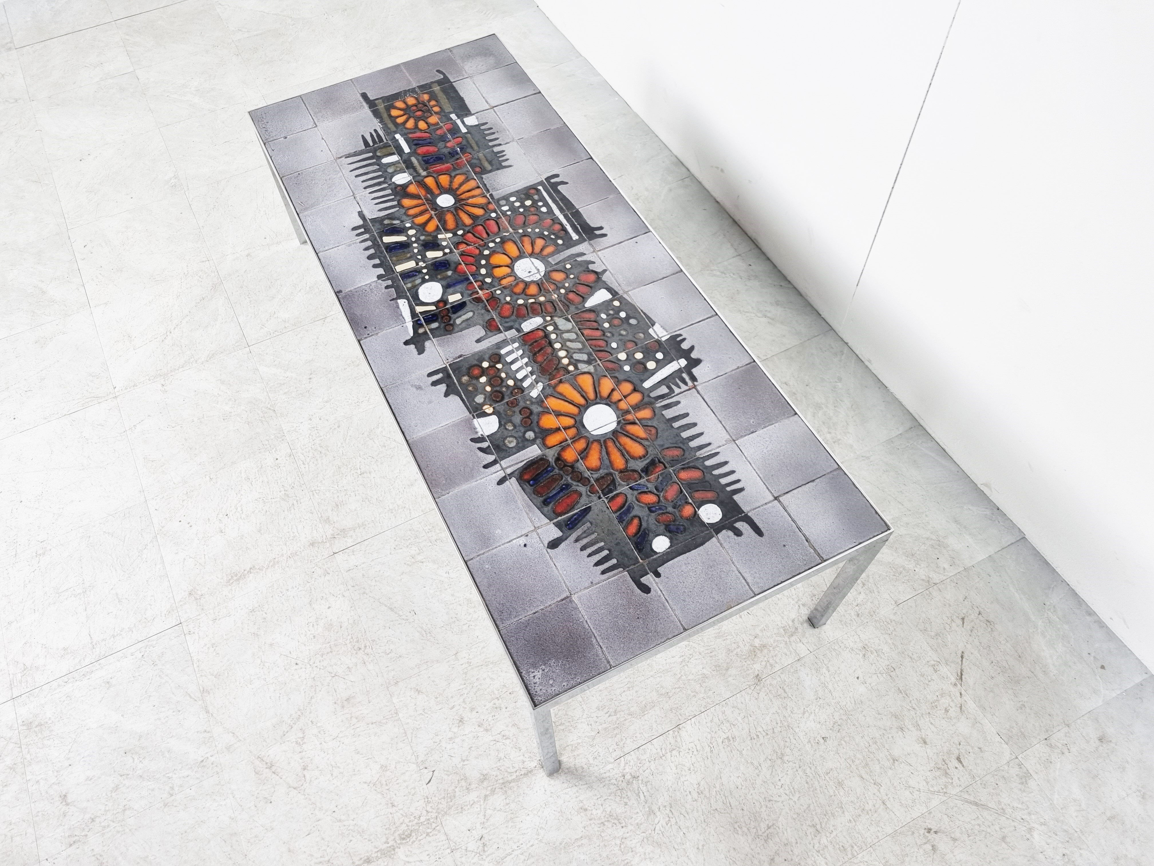 Vintage ceramic coffee table by Perignem, 1960s