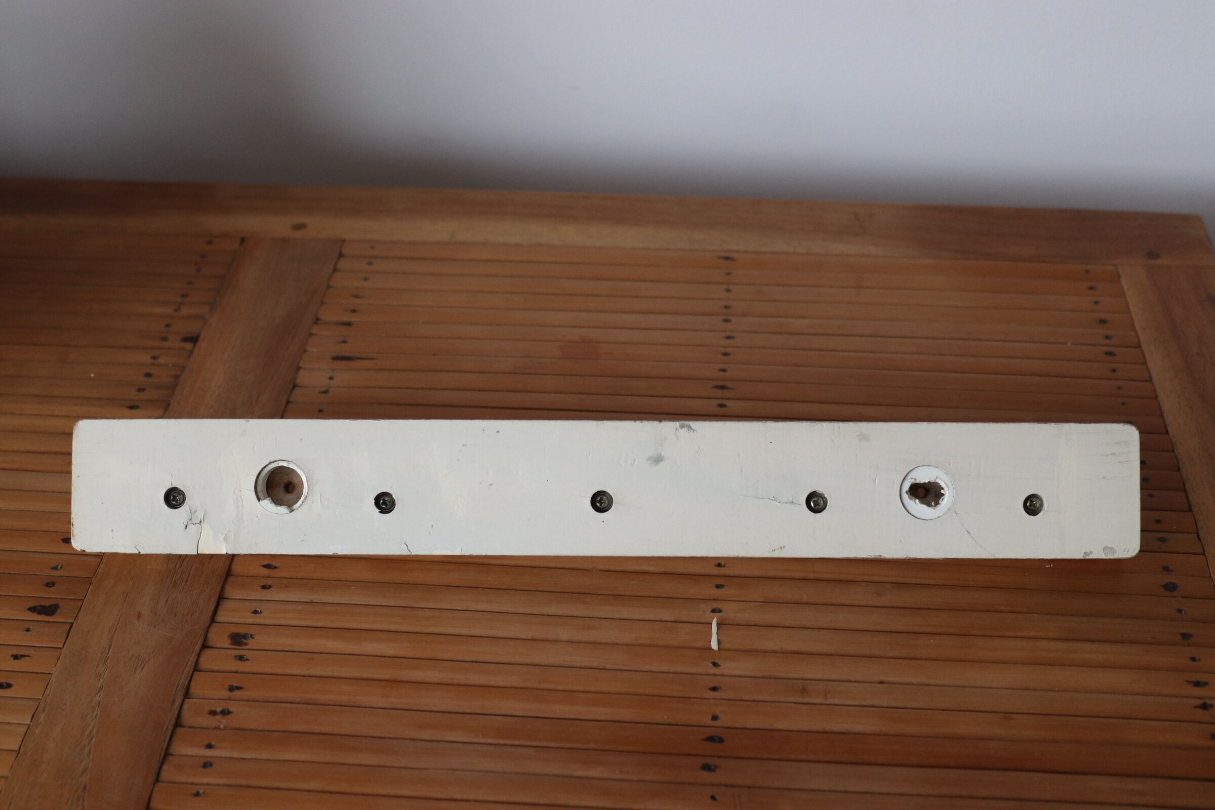 Patinated wood and metal hook