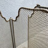 Antique 19th century fireplace screen, 5-panel spark arrester