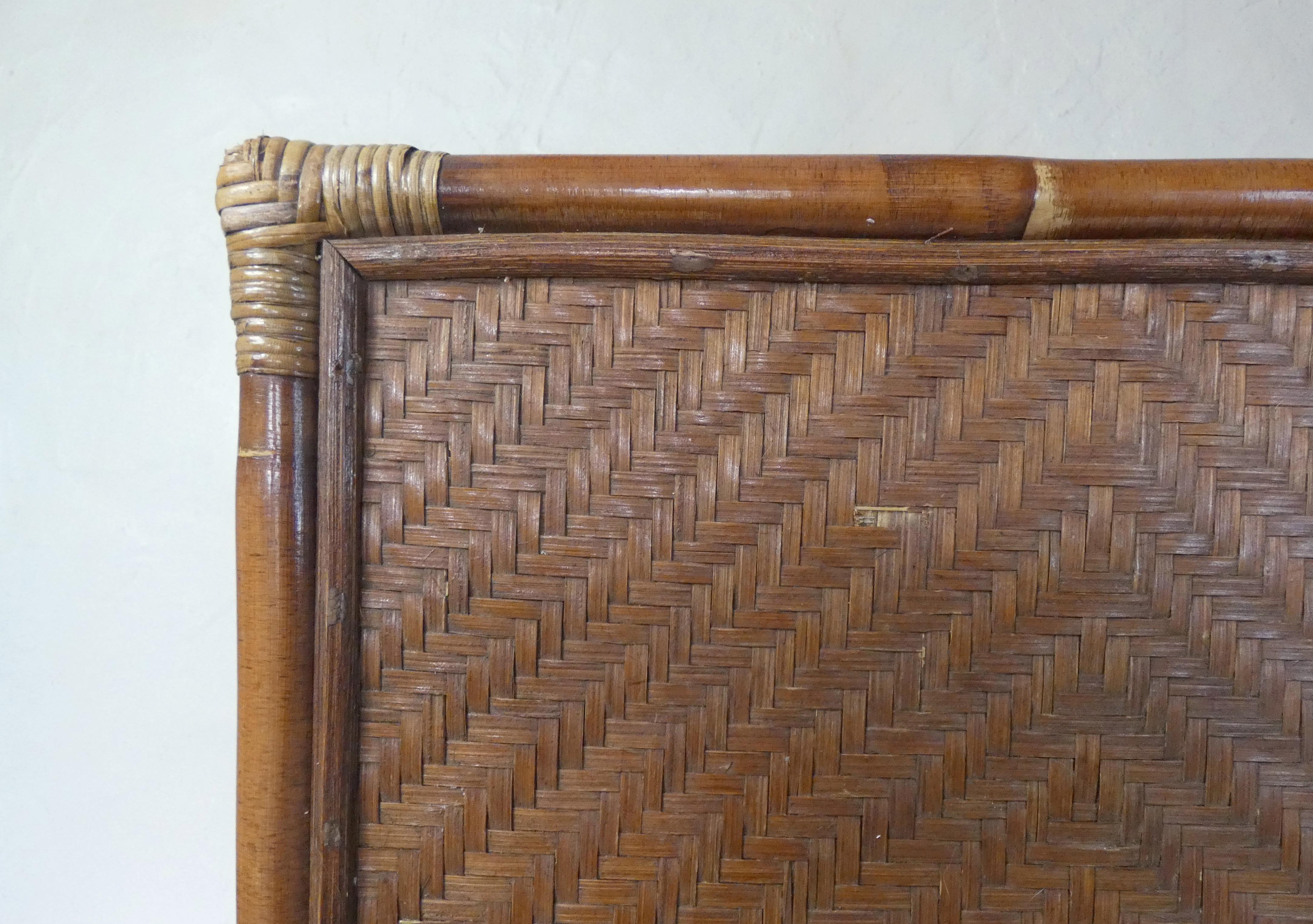Rattan sofa end side table
