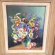 Oil on canvas bouquet of flowers sign c barnier