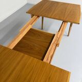 Extendable dining table in solid beech, Scandinavian design from the 70s