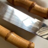 Set of 6 table knives 1960 Riviera bamboo handle