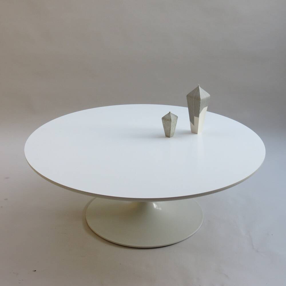 1960s White Tulip Coffee Table by Maurice Burke for Arkana 105cm