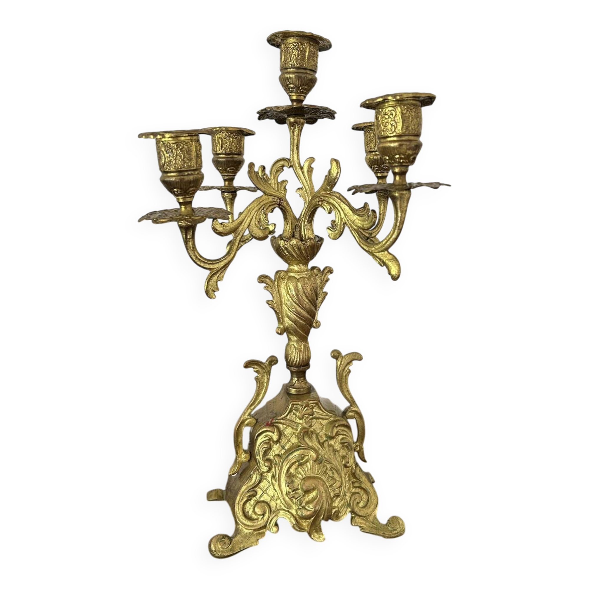 Horloge de manteau et chandeliers de style Louis XV / Rococo du XIXᵉs