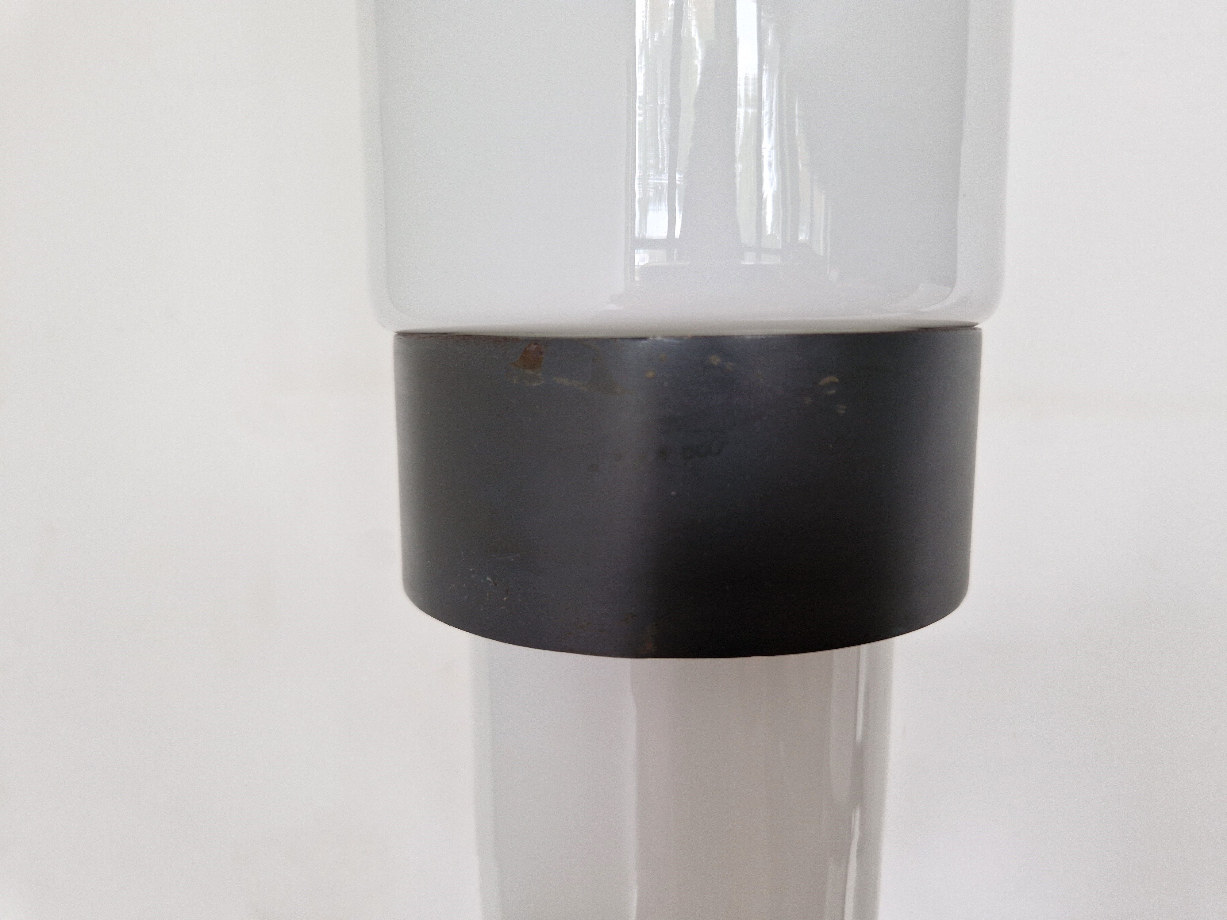 Set of 2 metal and glass wall lamps for Philips, 1960's/1970's