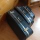 Set of three grey air hostess suitcases / vintage 60s-70s
