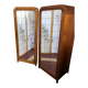 Pair of rounded mirrored wardrobes