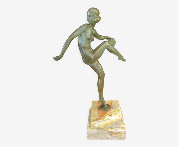 Bronze patine verte de Pierre Laurel pour Marcel Guillemart 1930 | Selency