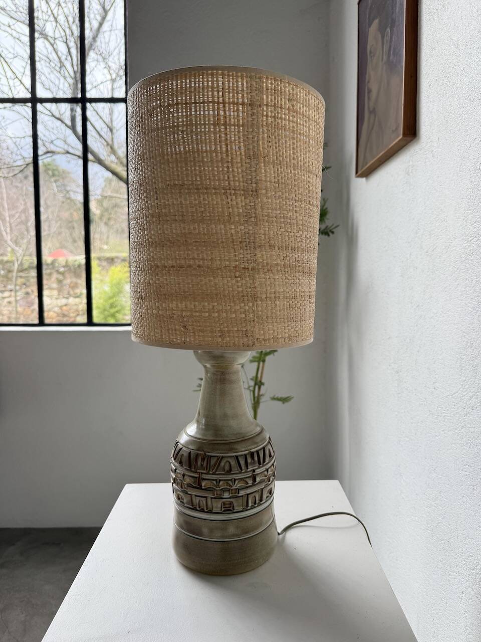 Ceramic table lamp by Marius Bessone