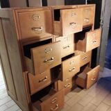 Former furniture of notary in oak 12 drawers 1930
