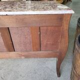 Commode sauteuse en bois de rose plateau en marbre rose