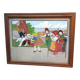 Framed engraving: The Children of Holland, Dog and Cat