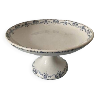 Old opaque porcelain compote bowl from Gien Terre de Fer, Etruscan Model