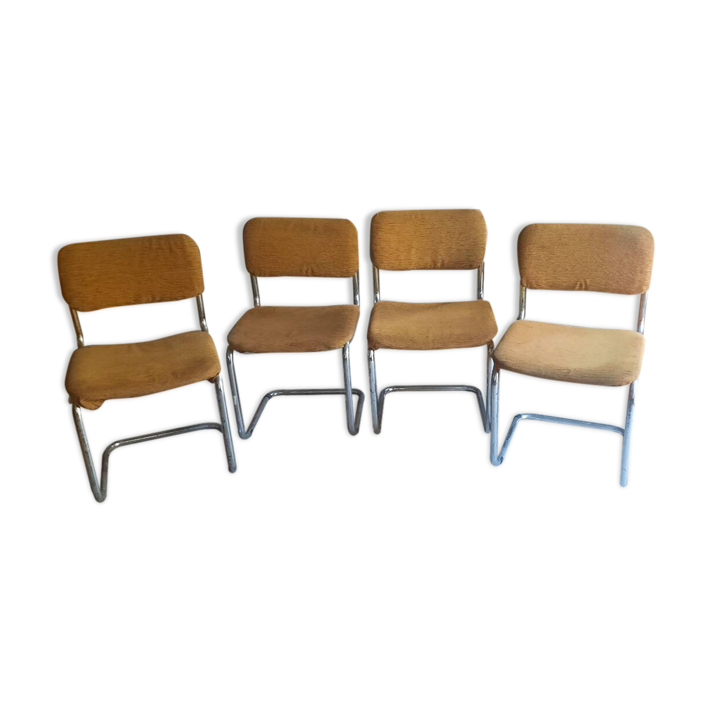 Lot de 4 chaises tubulaire chromé vintage