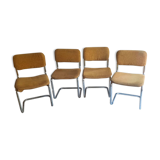 Lot de 4 chaises tubulaire chromé vintage