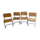 Lot de 4 chaises tubulaire chromé vintage