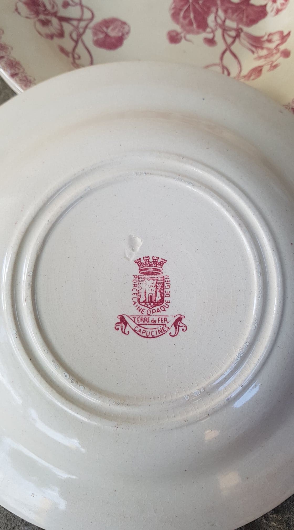 Set of 3 plates in Iron Earth Gien model Capucines