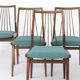 Ensemble de 4 chaises de salle à manger Casala, Allemagne années 1960, chaises en hêtre de style mid-century.