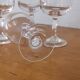 Set of 5 old port glasses with engraved crystal stems