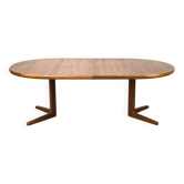Table à manger ronde extensible danoise en teck, années 1970