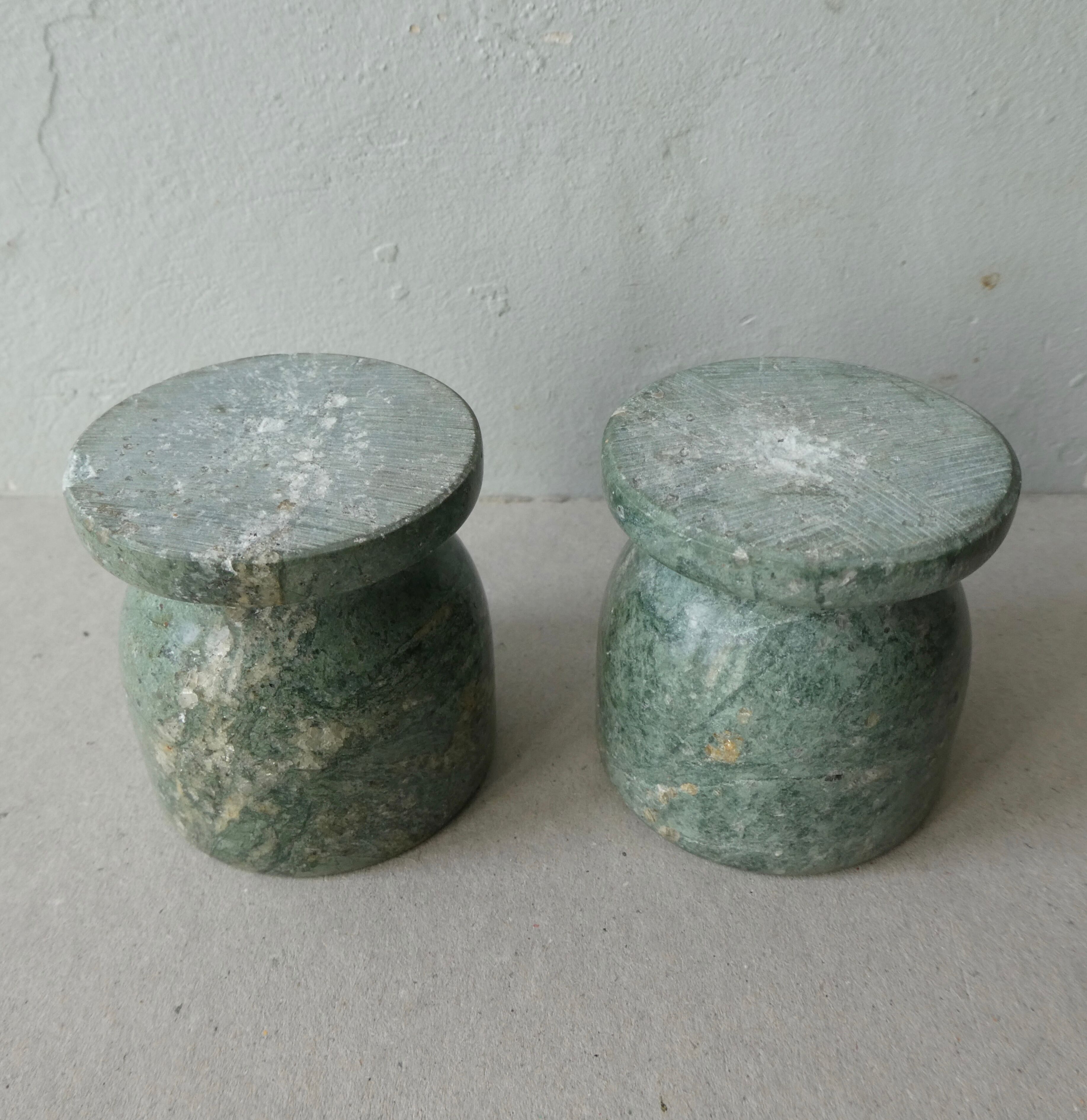 Pair of green marble cockroaches