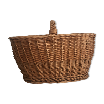 Panier en osier tressé renfort bois