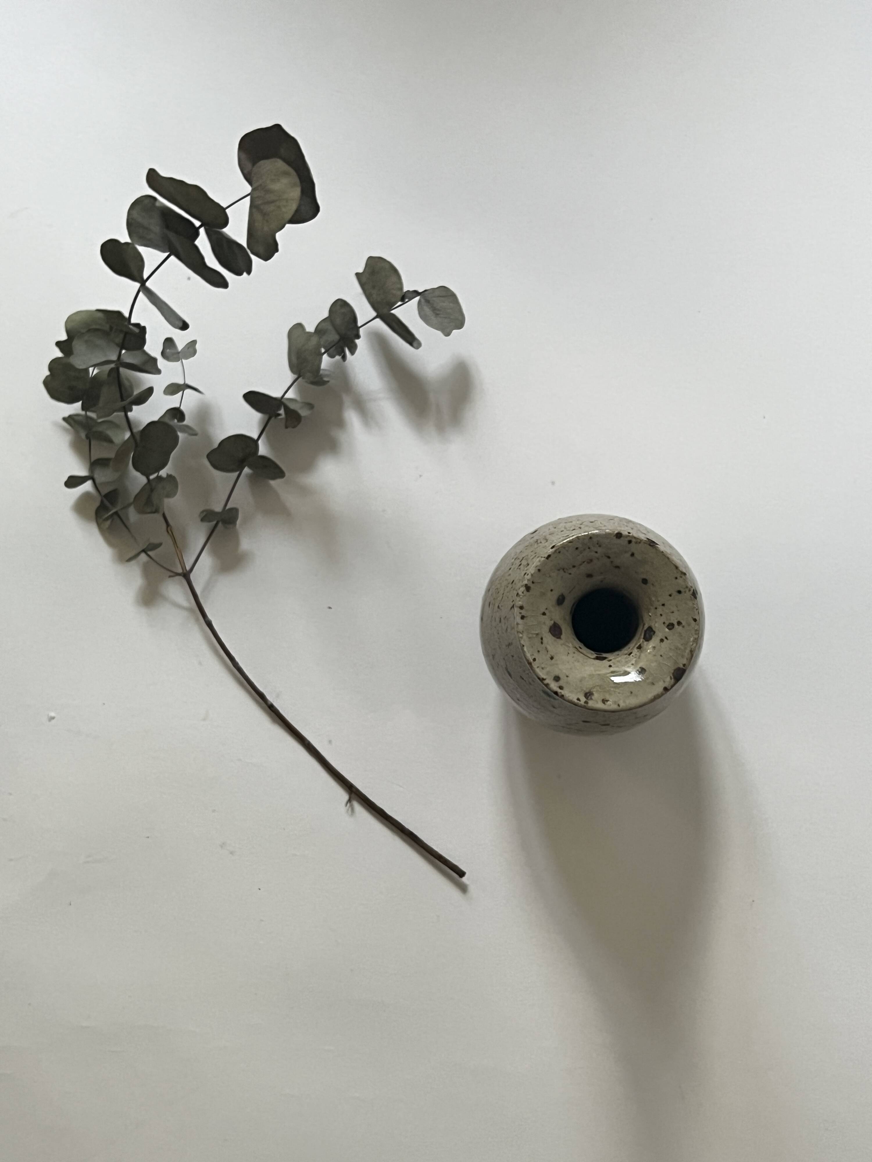 Pear-shaped vase in pyrite stoneware, La borne France 1950