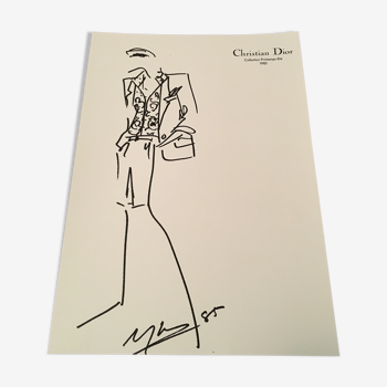 Christian dior: late 80s pretty fashion illustration and press original vintage photography