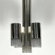 Sciolari geometric chrome and plexiglass 5 lights chandelier. Italy 1970s