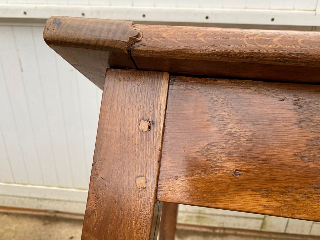 Solid oak dining farmhouse table with 2 drawers 1950 135x75x72cm