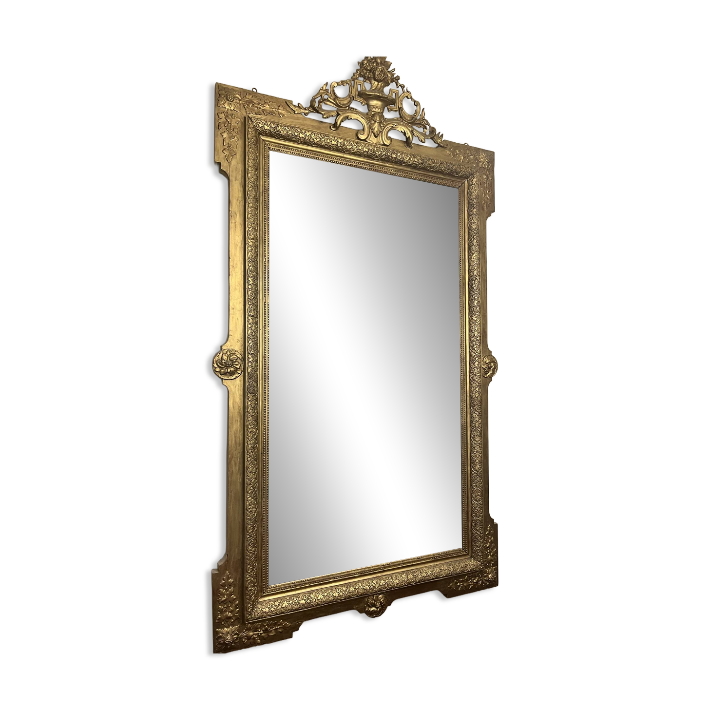 Large gilded antique mirror