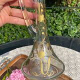 Small old enameled carafe / soliflore
