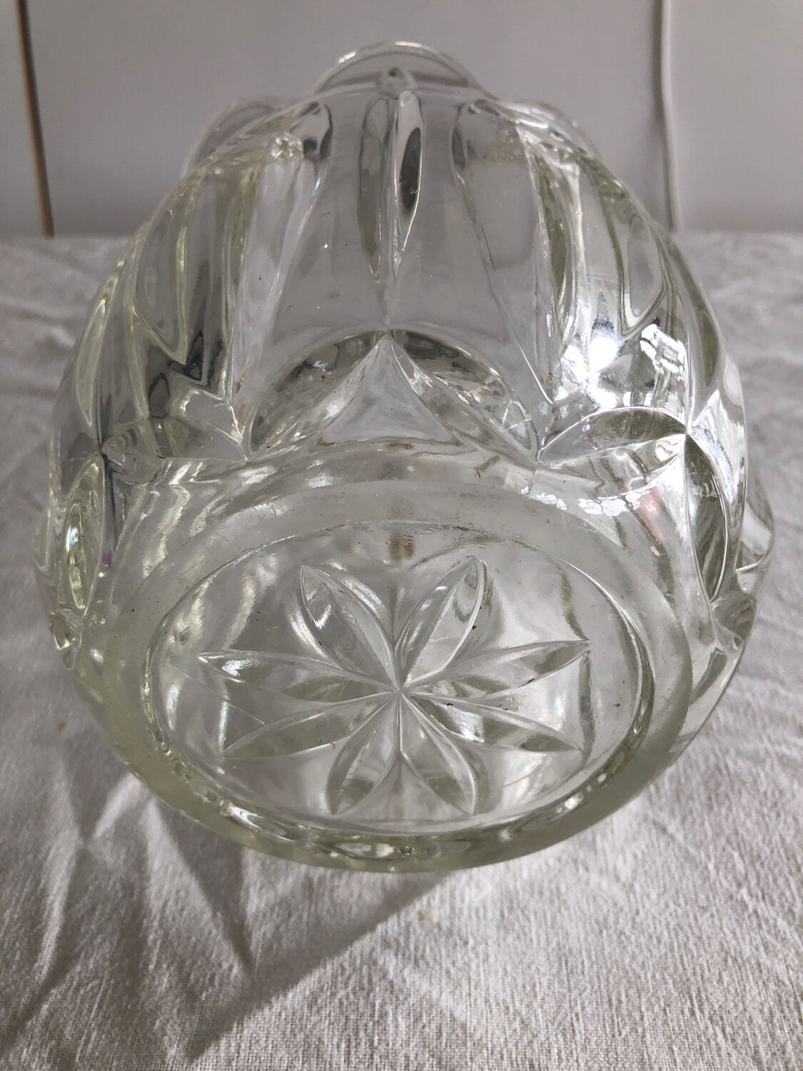 Vintage cut glass ball vase