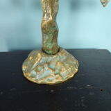 Brutalist bronze tree lamp