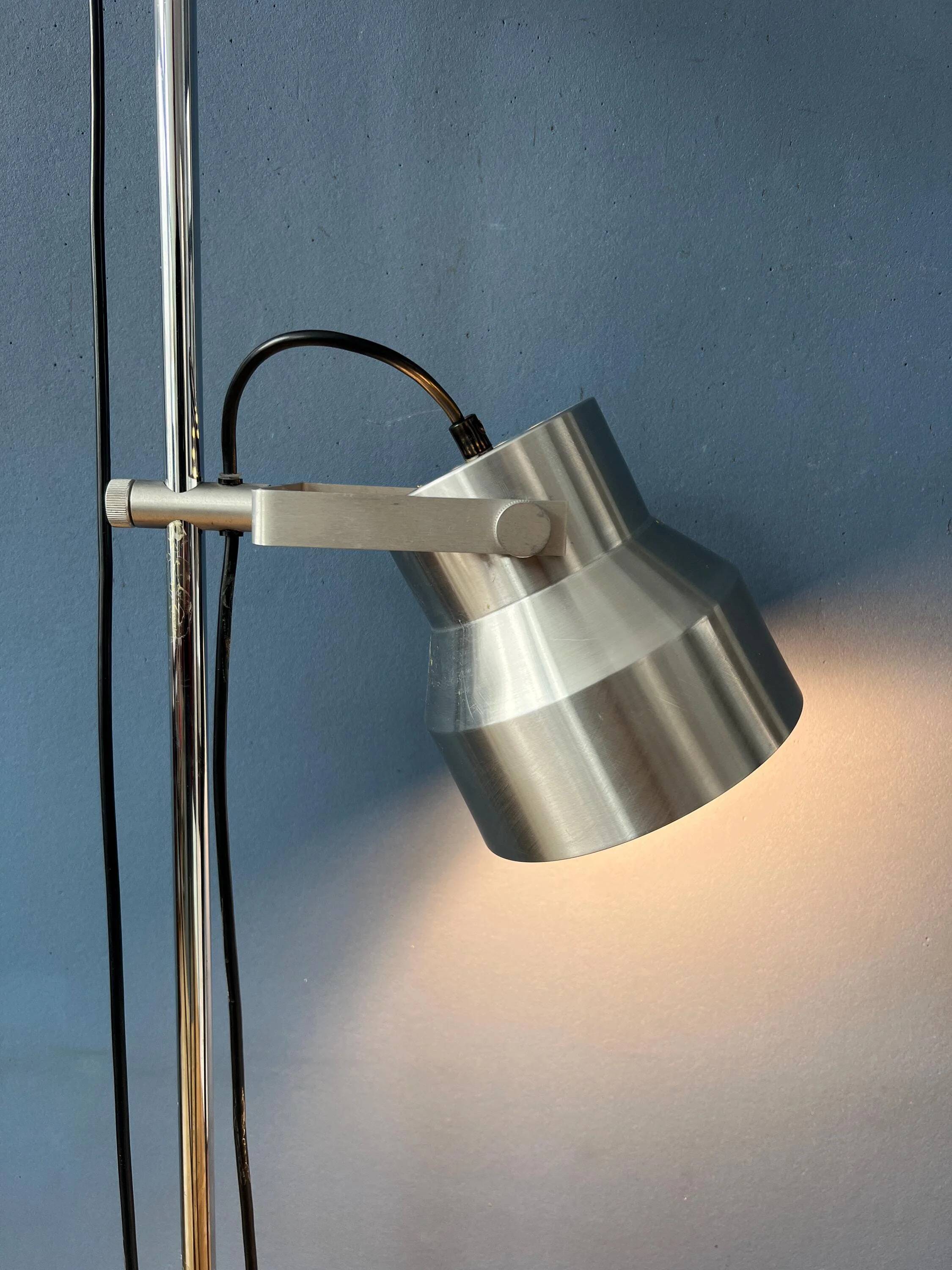 Silver vintage floor lamp Dijkstra Space Age