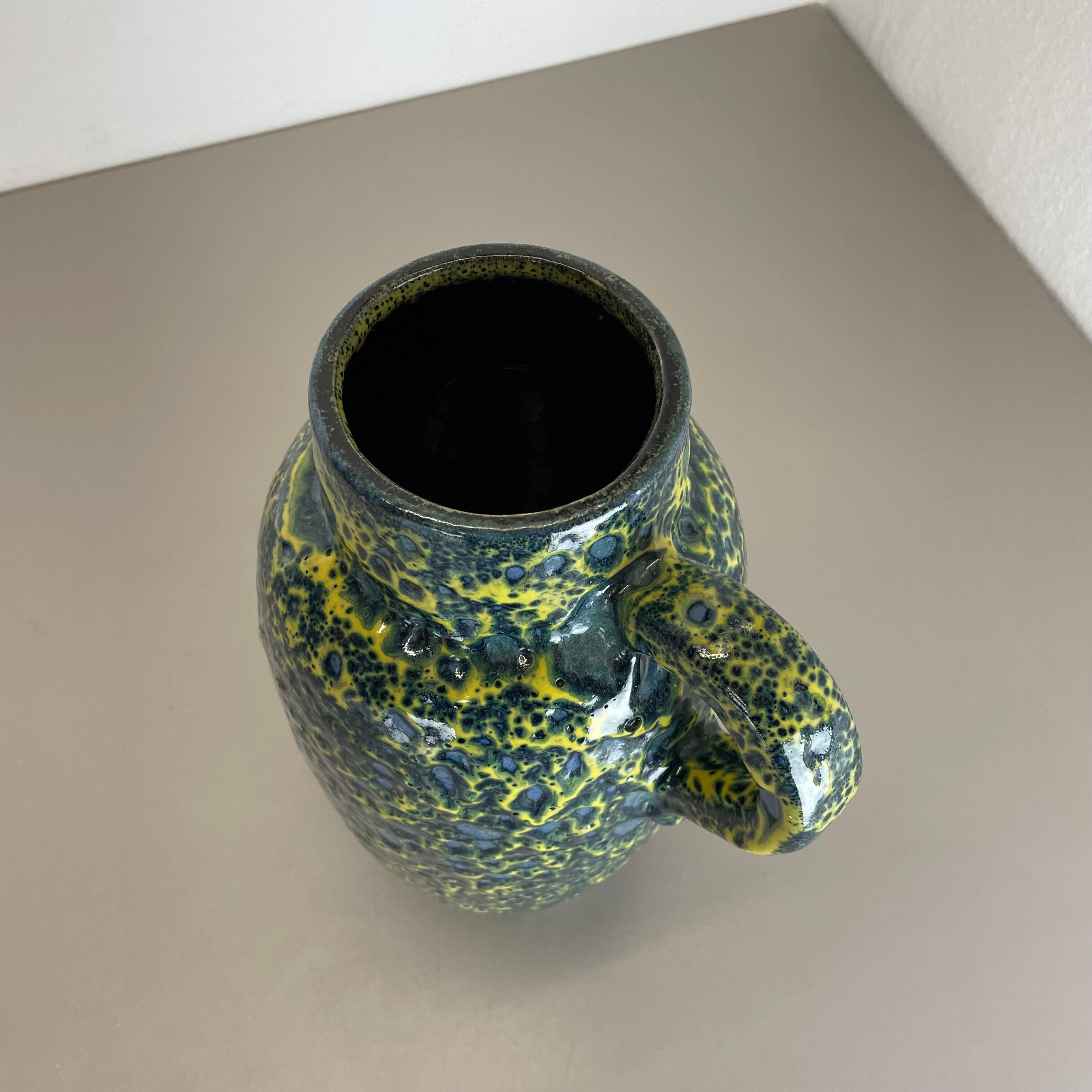 Rare Super Color Crusty Fat Lava Multi-Color Vase Scheurich, Germany WGP, 1970s