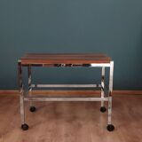 Table mobile avec plateau en palissandre