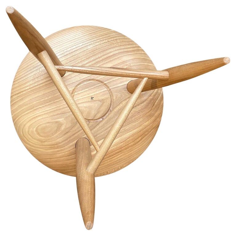 Stool in elm by Ralph Ribour
