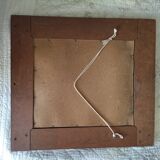 Rustic rectangular vintage oak wall mirror