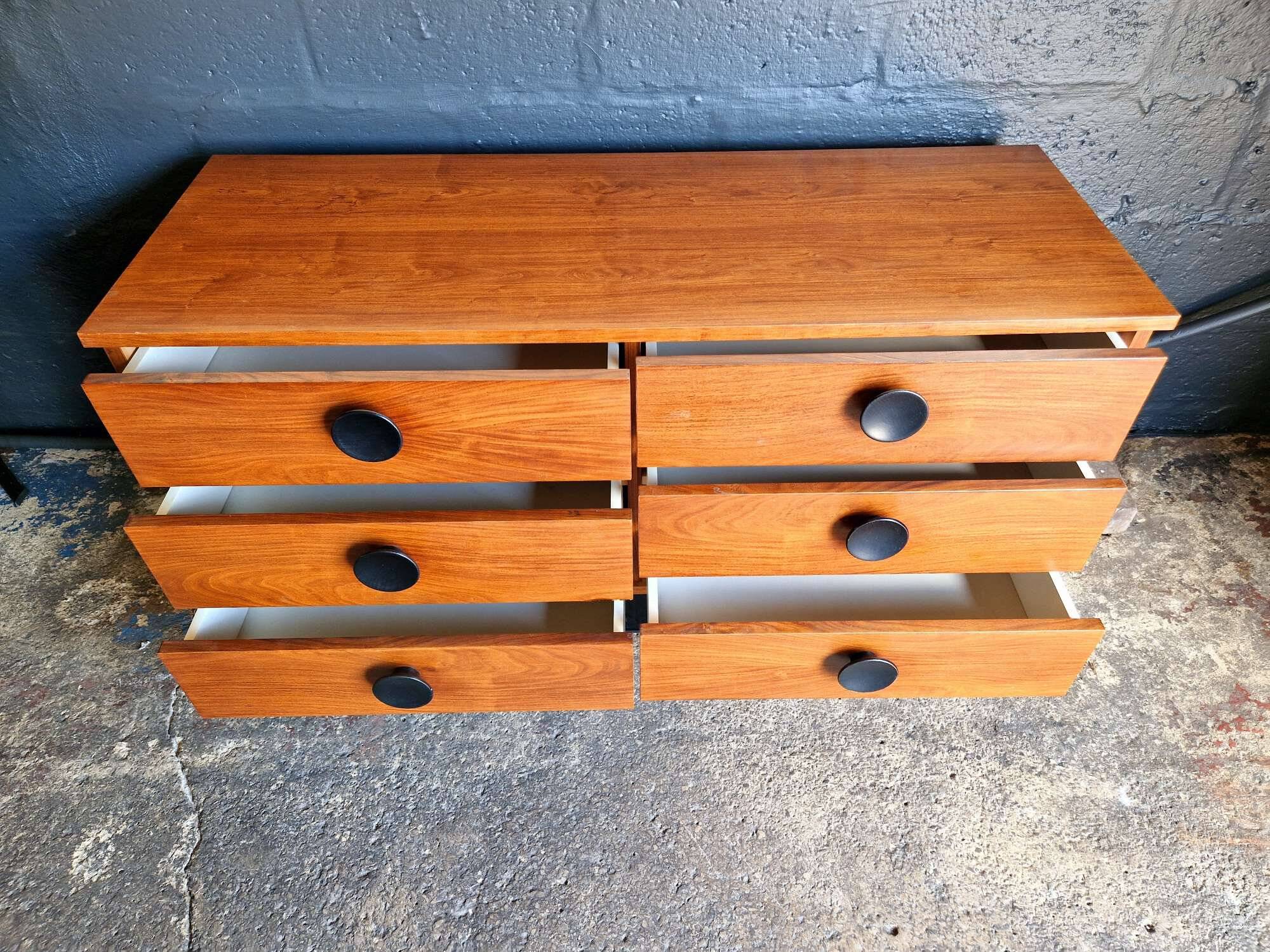 6-drawer chest of drawers in rosewood, 1960s-70s